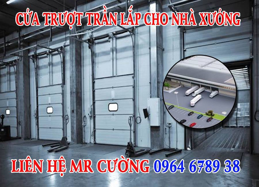 Lắp cửa trượt trần cho kho xưởng daklak